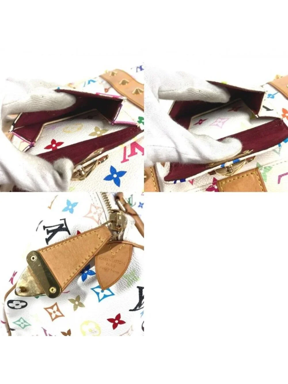 Louis Vuitton Boston Bag Keepall 45 Monogram Multicolor Canvas Blanc White - Picture 9 of 9